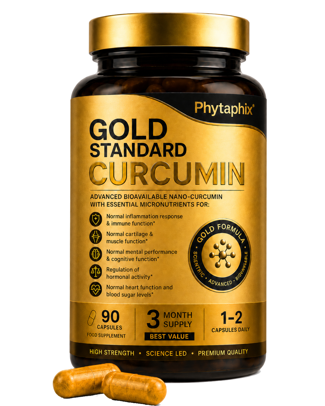 Gold Standard Curcumin bottle — 90 capsules, 3 month supply